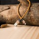 ALTO Kabel Data & Charger Lightning Braided Kulit Asli + Kayu - Apple MFi-Certified – 0.3 Meter Brown