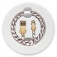 ALTO Kabel Data & Charger Lightning Fabric Braided - Apple MFi-Certified – 1meter White-Gold