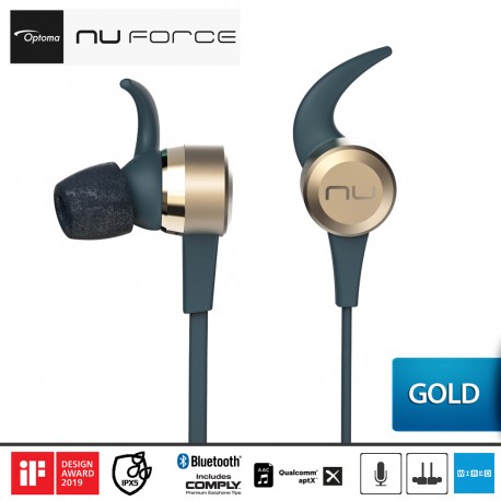 Optoma NuForce BE Live5 Earphone Wireless Bluetooth Audio - Gold