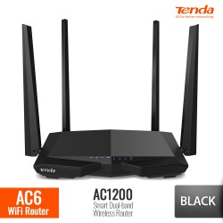 TENDA AC6 Router WiFi AC1200 Smart Dual-Band - Hitam