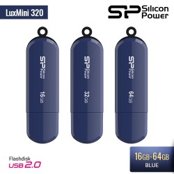 Silicon Power LuxMini 320 Flashdisk USB2.0 - 16GB-64GB Blue
