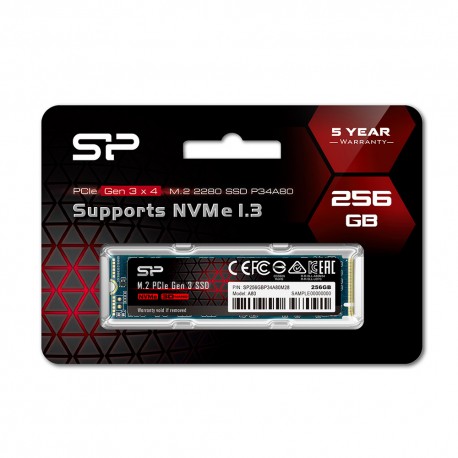 Silicon Power A80 SSD M.2 2280 PCIe Gen3x4 NVMe1.3 – 256GB