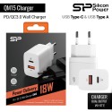 Silicon Power Wall Charger QM15 18W USB QC3.0 + USB Type-C - Putih