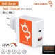 DAUSEN Dual Port Wall Charger 48 Watt PD + QC3.0 EU plug - White-Orange