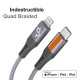 DAUSEN Kabel Data & Charger USB-C ke MFi Lightning - Nylon Braided