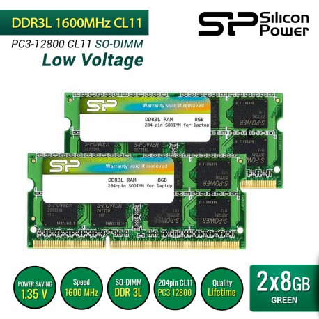 Silicon Power DDR3L 8GB RAM 1600MHz Low Voltage and Power Savig 240 pin CL11 1.35V Non ECC Unbuffered UDIMM-Desktop Memory Module PC3 12800 