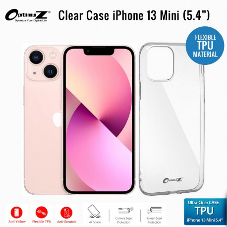 OptimuZ Case Transparan TPU Fleksibel iPhone 13 Mini (5,4”)