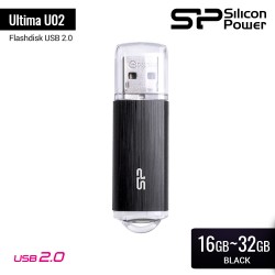 Silicon Power Ultima U02 Flashdisk USB2.0 - 16GB-32GB Hitam