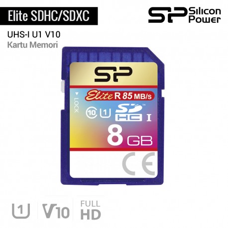 Silicon Power Kartu Memori SDHC/SDXC Elite UHS-I U1 Class-10 - 8GB