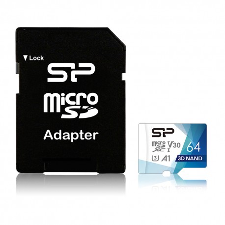 Silicon Power microSDXC Superior Pro U3 +Adapter - 64GB