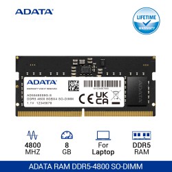ADATA DDR5 4800 Mhz SO-DIMM RAM untuk Laptop - 8GB Hitam