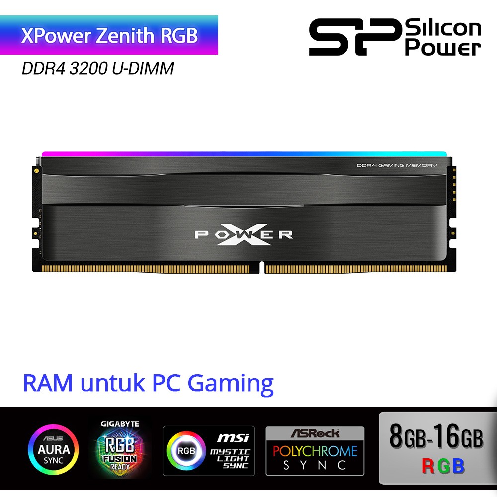 vitamin I stor skala Politik Silicon Power XPower Zenith RGB RAM PC Gaming DDR4 3200 UDIMM - 8GB-16GB