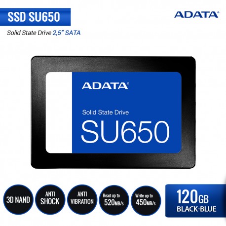 ADATA SU650 – SSD Internal 3D NAND 2.5” SATA III – 120GB