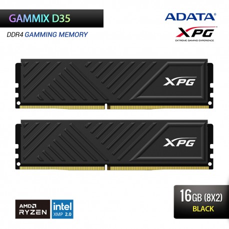 ADATA XPG GAMMIX D35 DDR4 RAM PC U-DIMM Gamming - 16GB (8x2) Black