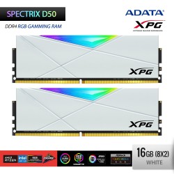 ADATA XPG Spectrix D50 DDR4 RAM PC U-Dimm RGB Gamming - 16GB(8x2) White