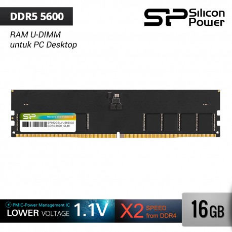 Silicon Power DDR5 5600 RAM PC Desktop UDIMM - 16GB