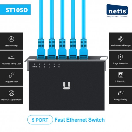 NETIS ST105D 5 Port Fast Ethernet Switch