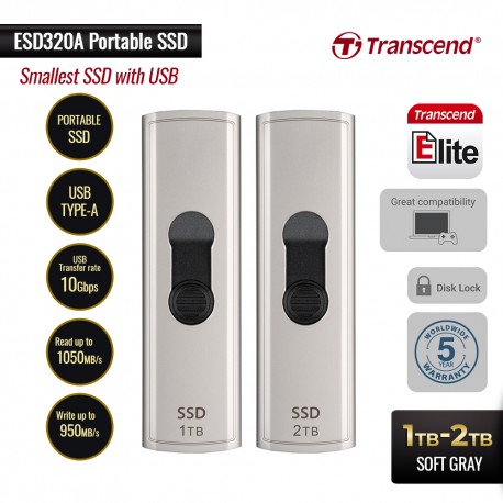 Transcend ESD320A SSD Eksternal USB Type-A 1TB-2TB