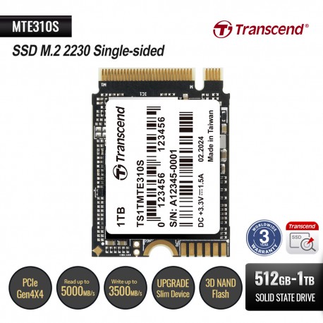 Transcend MTE310S SSD M.2 2230 PCIe Gen4x4 NVMe 512GB-1TB