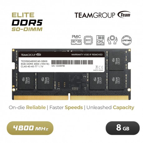 TEAMGROUP RAM Elite DDR5 4800 SO-DIMM - 8GB