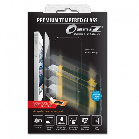 Optimuz Tempered Glass Asahi 0.33mm with Applicator for Samsung Note 4