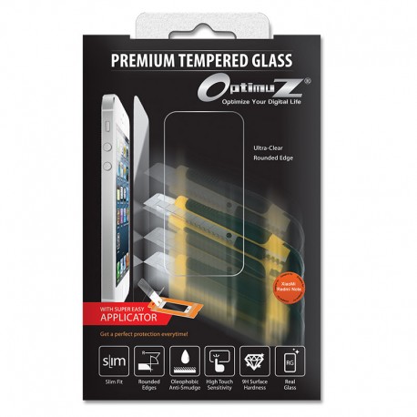 Optimuz Tempered Glass Asahi 0.33mm with Applicator for Xiaomi RedmiNote