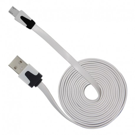 OptimuZ Cable Noodle Flat for Micro USB – White 2m