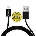 OptimuZ Kabel Lightning 8-pin i5 Apple MFI Certified – 2M Hitam