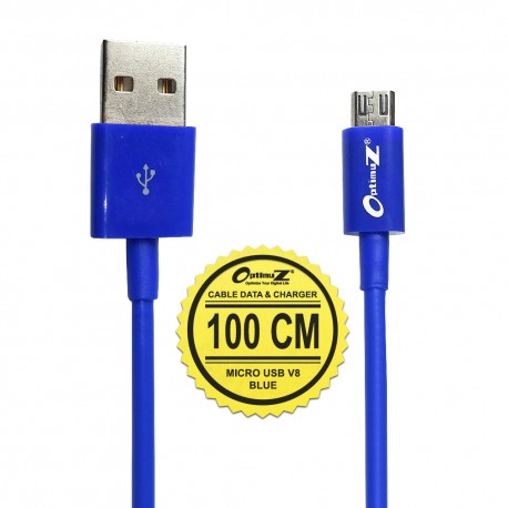 OptimuZ Kabel Micro USB V8 - 1M Biru