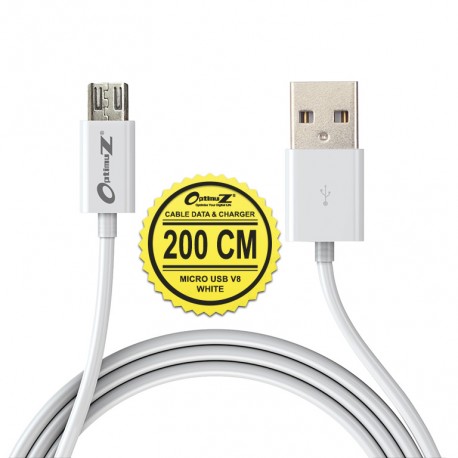 OptimuZ Kabel Micro USB V8 - 2M Putih