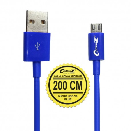 OptimuZ Kabel Micro USB V8 - 2M Biru