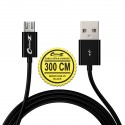 OptimuZ Kabel Micro USB V8 - 3M Hitam
