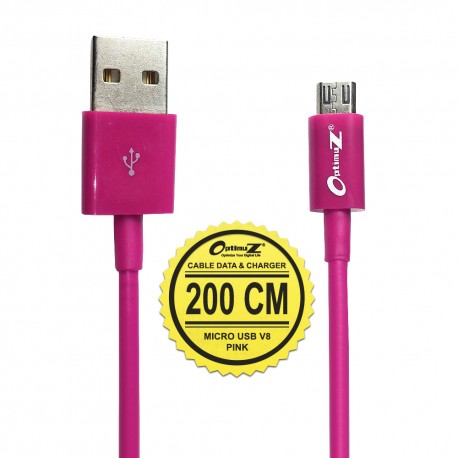 OptimuZ Kabel Micro USB V8 - 2M Pink