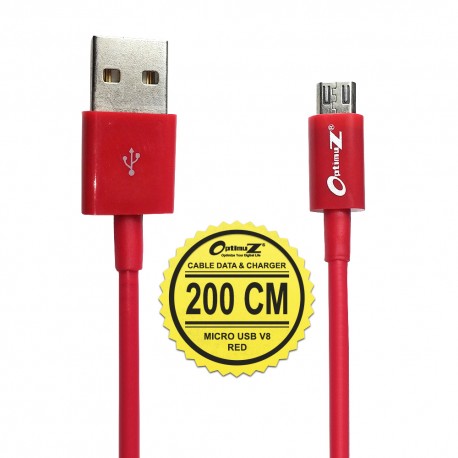 OptimuZ Kabel Micro USB V8 - 2M Merah