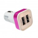 Car Charger 2 USB Port 3.1 A Power Adapter Square Head- Putih