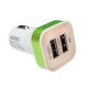 Car Charger 2 USB Port Power Adapter Square Head 3.1 A - Hijau