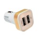 Car Charger 2 USB Port Power Adapter Square Head 3.1 A - Gold
