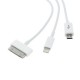 Kabel 3 IN 1 - Micro USB, Lightning 8pin dan 30pin - Putih