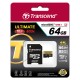 Transcend Memory Card Micro SDHC Class 10 UHS-I U3 633x - 64GB + Free SD Adapter