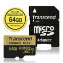 Transcend Memory Card Micro SDHC Class 10 UHS-I U3 633x - 64GB + Free SD Adapter