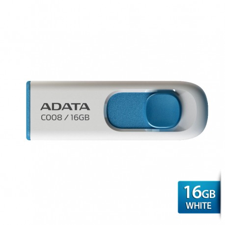 ADATA C008 - Flashdisk USB Capless Sliding - 16GB Putih-biru