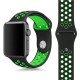 OptimuZ Sport Nice Watch Band Strap Breathable Silicone for Apple Watch - 38mm Black-green