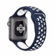 OptimuZ Sport Nice Watch Band Strap Breathable Silicone for Apple Watch - 38mm Navy-white