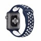 OptimuZ Sport Nice Watch Band Strap Breathable Silicone for Apple Watch - 42mm Navy-white