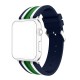OptimuZ Sport Dual Tone Watch Band Strap Silicone for Apple Watch - 38mm Navy-green-white