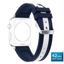 OptimuZ Sport Dual Tone Watch Band Strap Silicone for Apple Watch - 42mm Navy-white