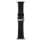 OptimuZ Premium Genuine Italy Leather Watch Band Strap for Apple Watch - 42mm Black