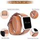 OptimuZ Premium Double Tour Leather Watch Band Strap for Apple Watch