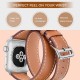 OptimuZ Premium Double Tour Leather Watch Band Strap for Apple Watch