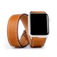 OptimuZ Premium Double Tour Leather Watch Band Strap for Apple Watch - 38mm Brown